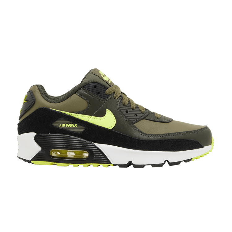 Nike Air Max 90 Leather GS 'Medium Olive Volt'
