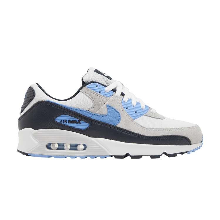 Nike Air Max 90 'UNC' — White/Pure Platinum/Dark Obsidian/University Blue