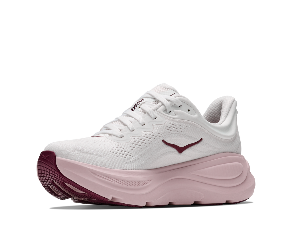 HOKA Women's Bondi 9 - WHITE / PINK OPAL (Extra Wide)