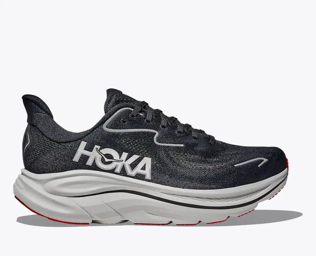 HOKA Men's Clifton 10 - BLACK / SILVER (Wide)