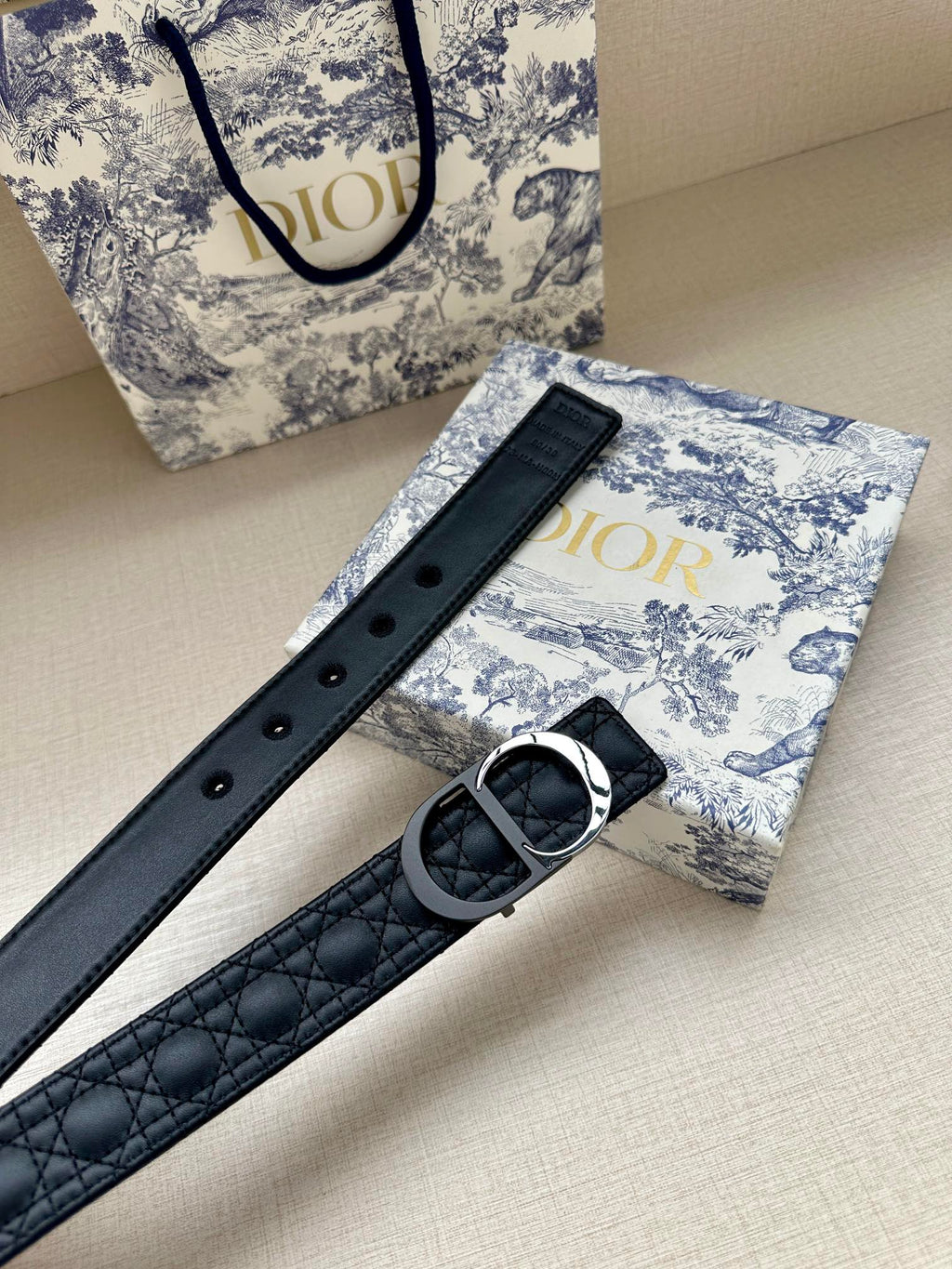 CD Belt 35mm Black Leather Buckle 593664