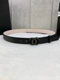CC Women's Belt 3.0CM Black Cowhide 586503