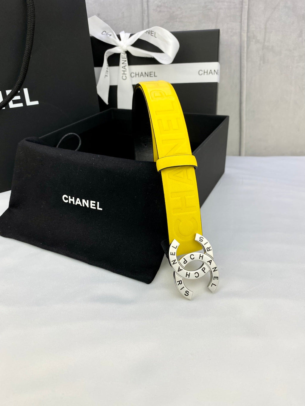 CC Women's Belt 3.0CM Yellow Cowhide 586498
