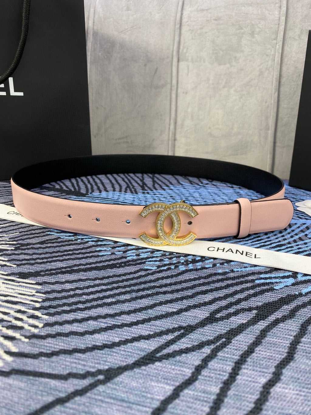 CC Women's Belt 3.0CM Pink Cowhide 615095