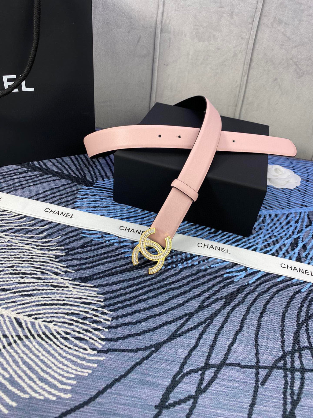 CC Women's Belt 3.0CM Pink Cowhide 615095