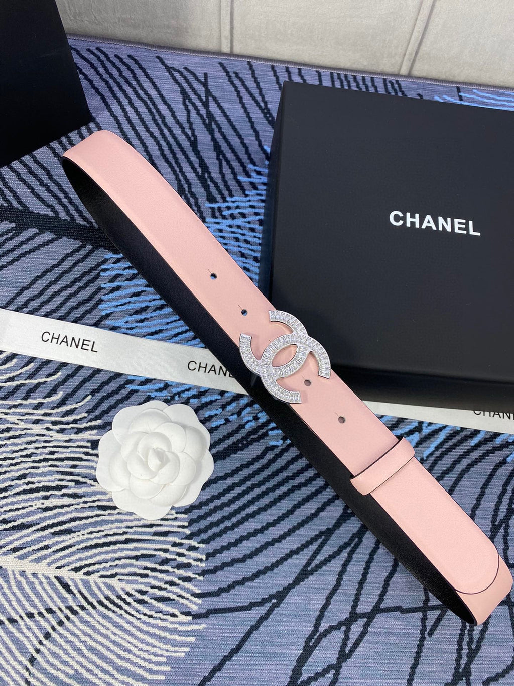 CC Women's Belt 3.0CM Pink Cowhide 615095