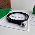 BV 26S Knot Buckle Belt 1.2cm Black Leather 507227