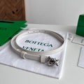 BV 26S Knot Buckle Belt 1.2cm White Leather 507224