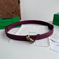 BV 26S Intreccio Andiamo Knot Buckle Belt 3cm Burgundy Calfskin 204859