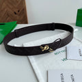 BV 26S Intreccio Andiamo Knot Buckle Belt 3cm Chocolate Calfskin 204860
