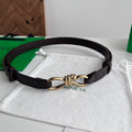 BV 26S Andiamo Knot Buckle Intreccio Belt 2cm Chocolate Lambskin 204754