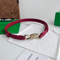 BV 26S Andiamo Knot Buckle Intreccio Belt 2cm Red Lambskin 204752