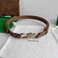 BV 26S Andiamo Knot Buckle Intreccio Belt 2cm Brown Lambskin 204750