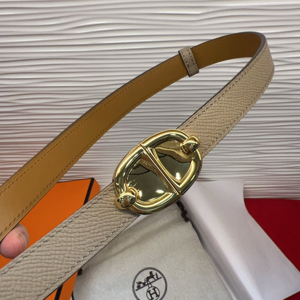 HM Chaine d'Ancre Belt 18MM Grey Epsom Calfskin GHW 212441