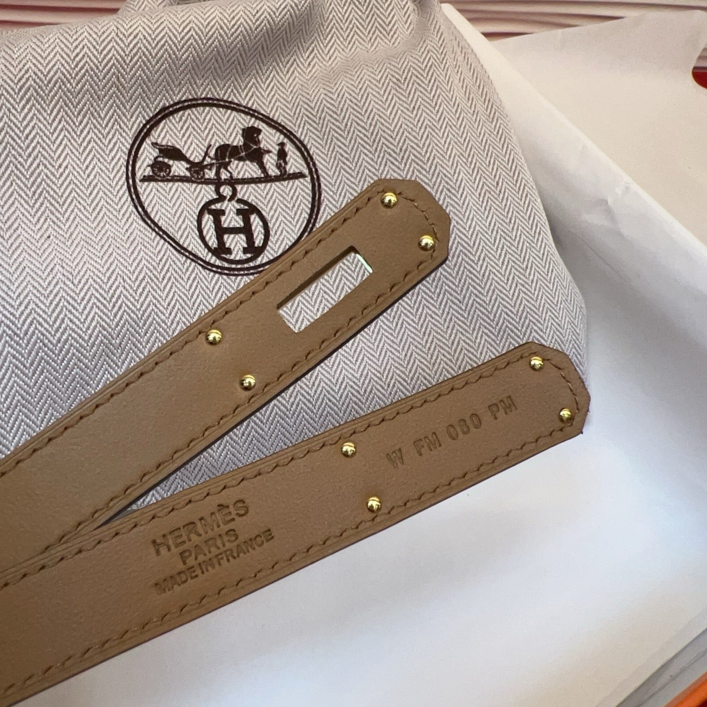 HM Chaine d'Ancre Belt 18MM Grey Epsom Calfskin GHW 212441