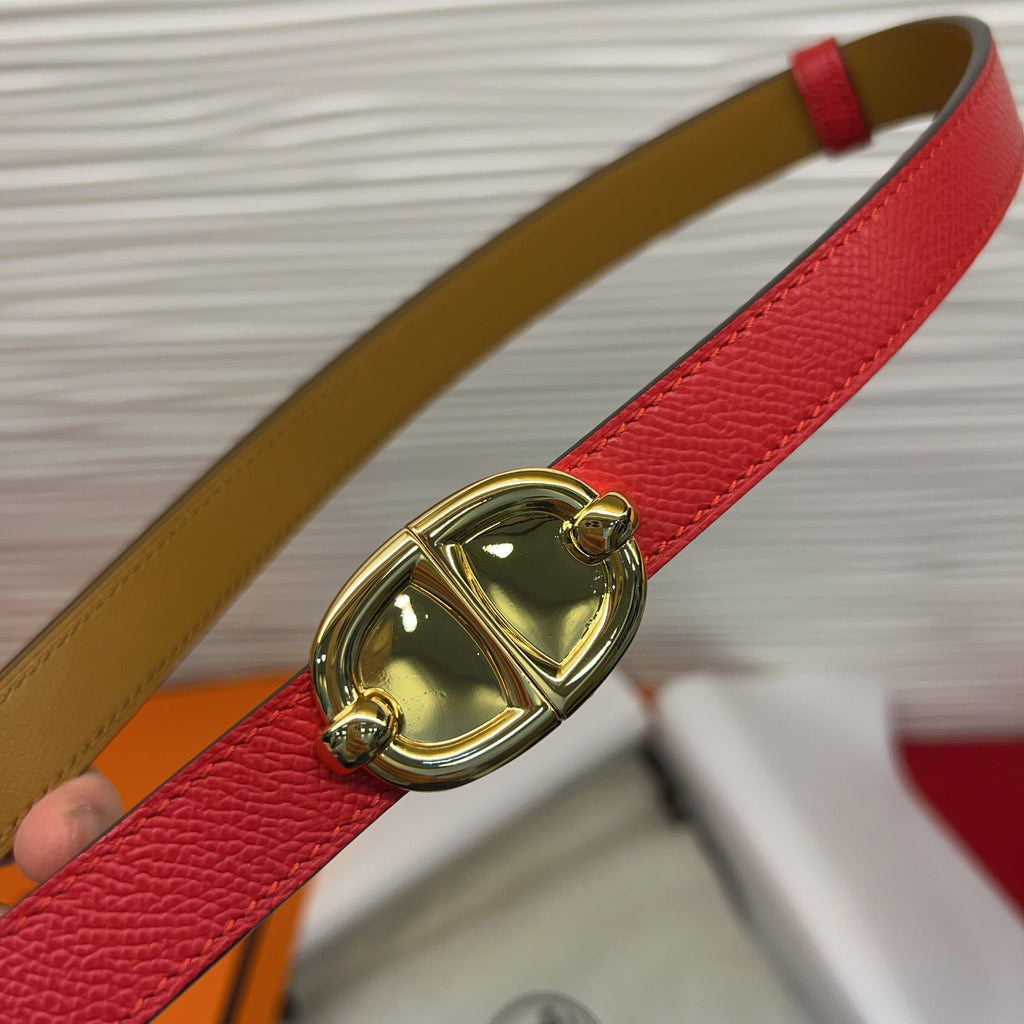 HM Chaine d'Ancre Belt 18MM Red Epsom Calfskin GHW 212442