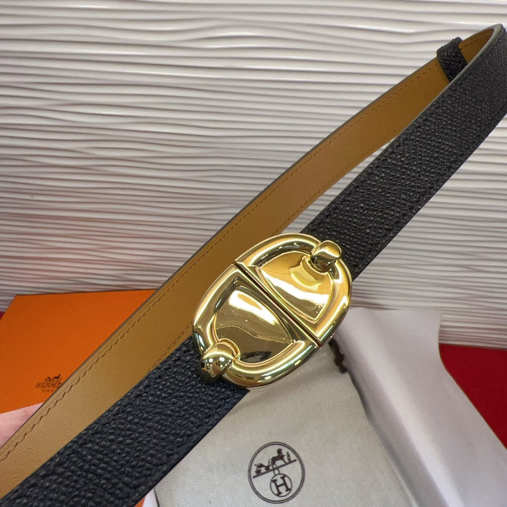 HM Chaine d'Ancre Belt 18MM Black Epsom Calfskin GHW 212443