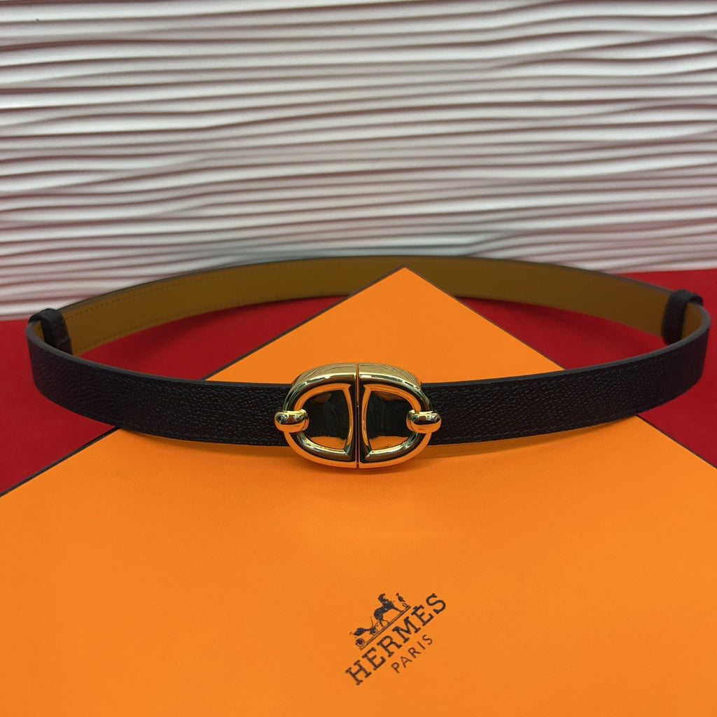 HM Chaine d'Ancre Belt 18MM Black Epsom Calfskin GHW 212443