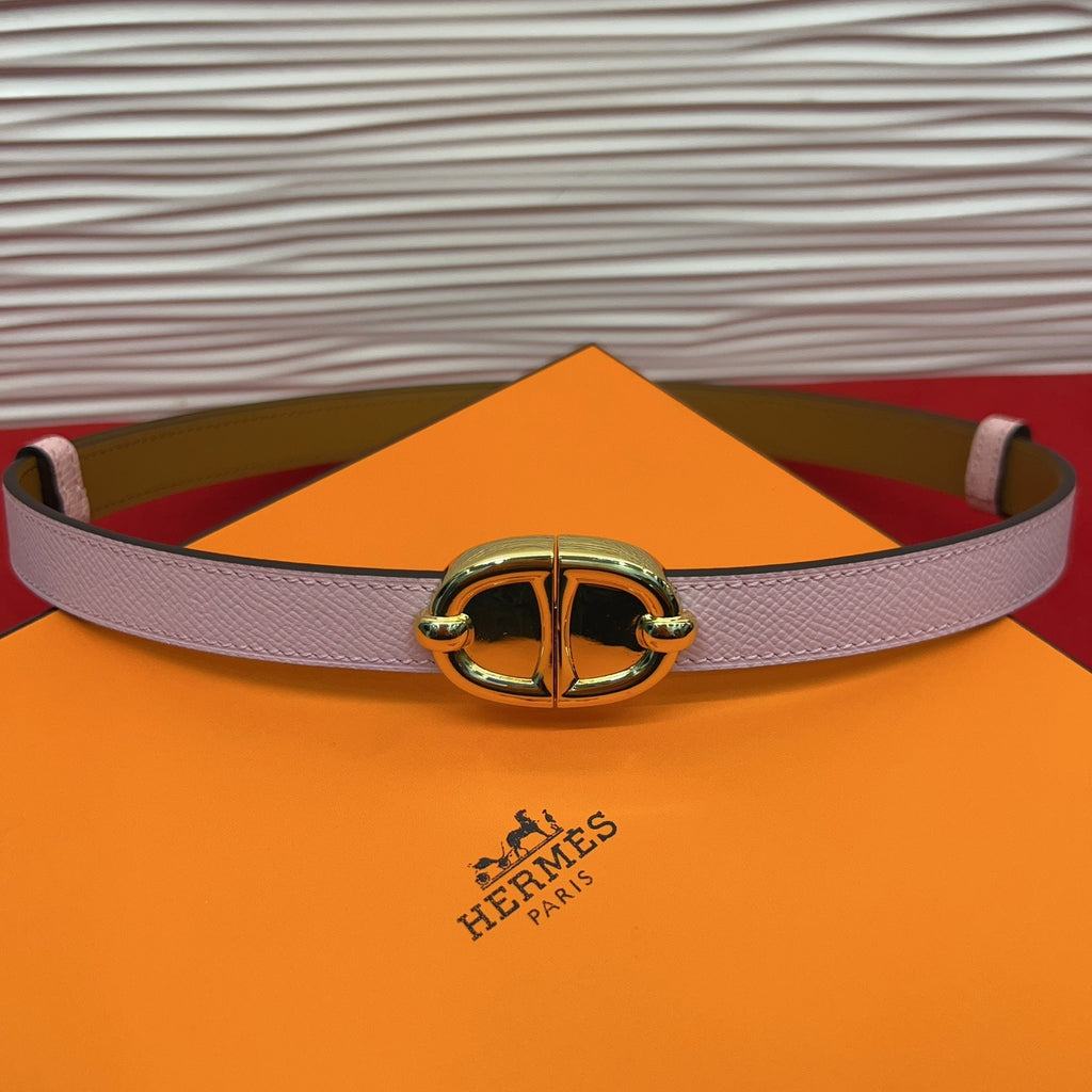 HM Chaine d'Ancre Belt 18MM Pink Epsom Calfskin GHW 212444