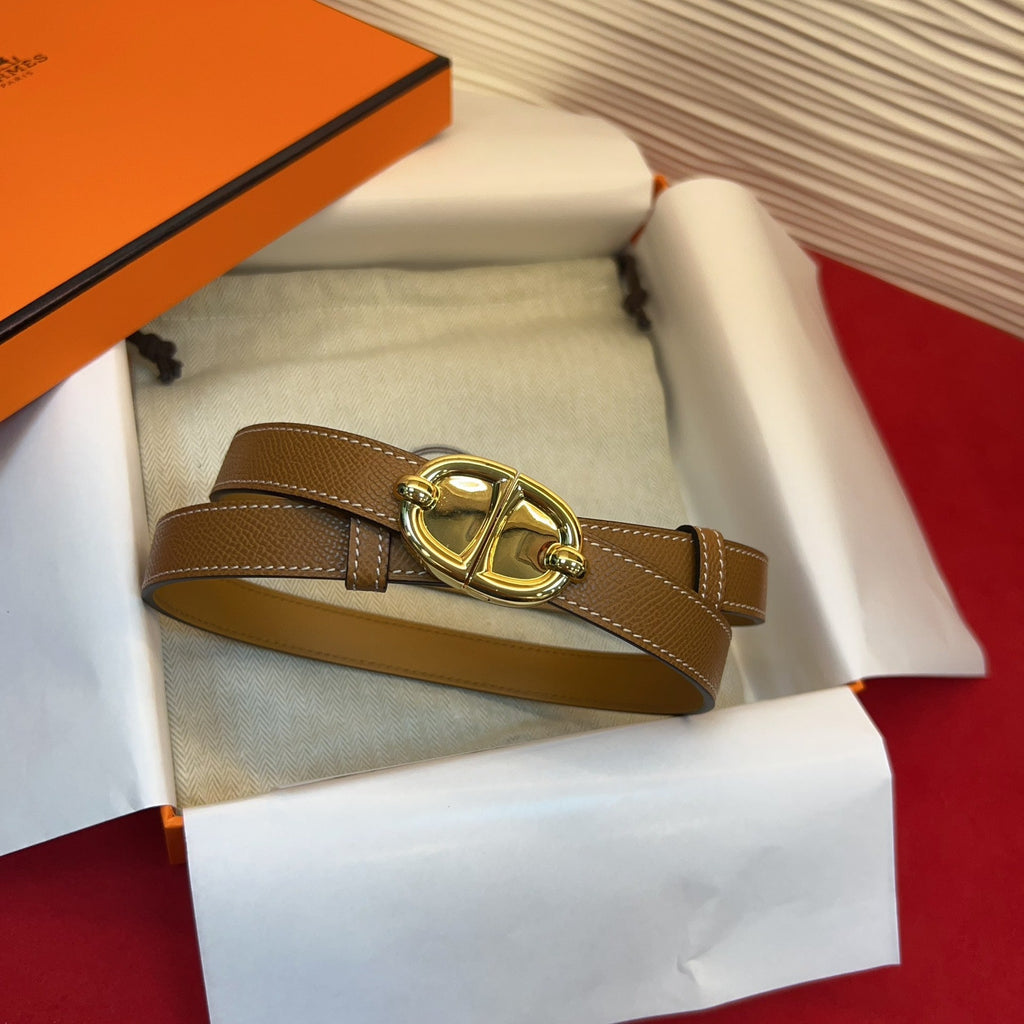 HM Chaine d'Ancre Belt 18MM Dark Brown Epsom Calfskin GHW 212445