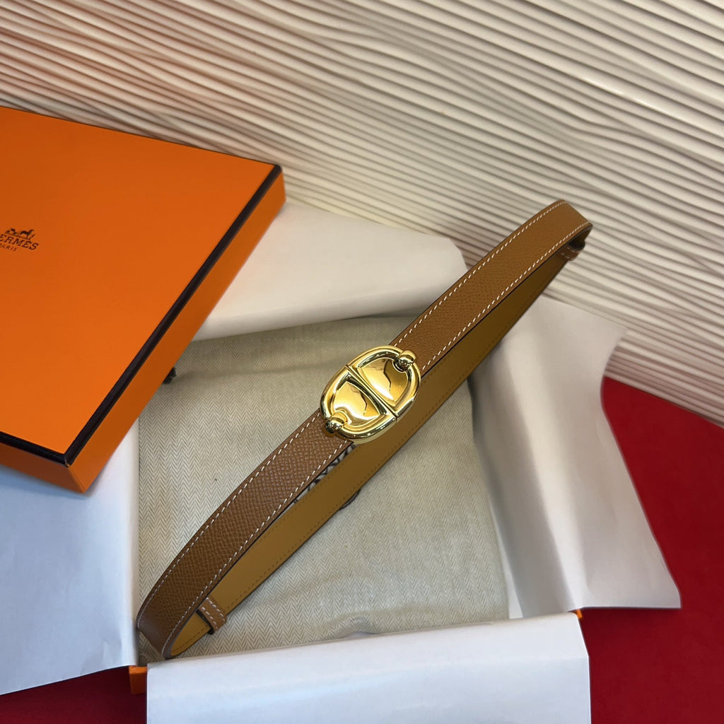 HM Chaine d'Ancre Belt 18MM Dark Brown Epsom Calfskin GHW 212445