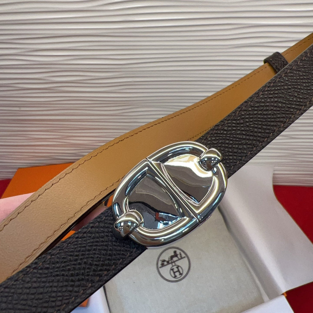 HM Chaine d'Ancre Belt 18MM Black Epsom Calfskin SHW 212447