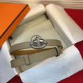 HM Chaine d'Ancre Belt 18MM Grey Epsom Calfskin SHW 212450