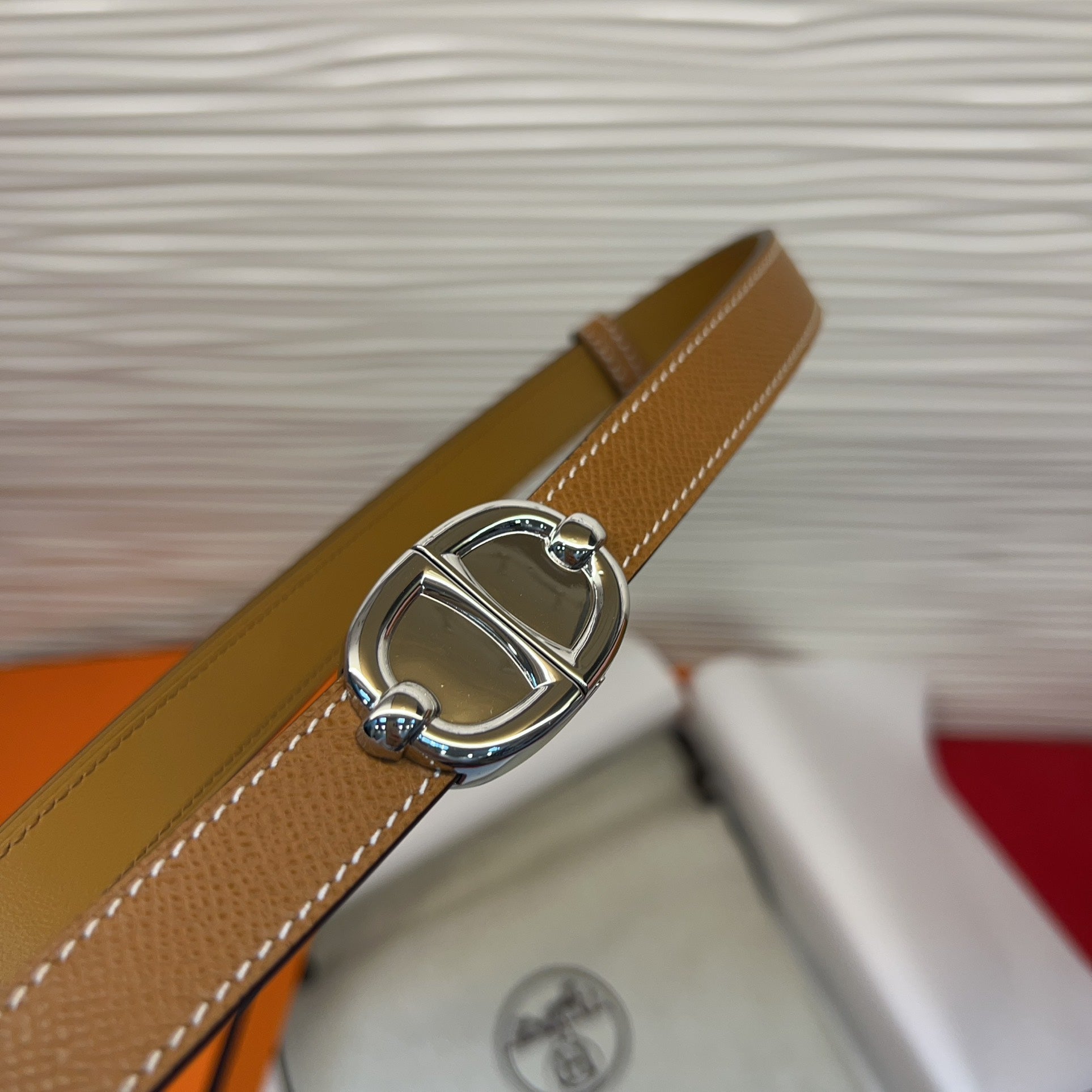 HM Chaine d'Ancre Belt 18MM Dark Brown Epsom Calfskin SHW 212451