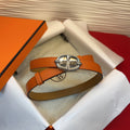 HM Chaine d'Ancre Belt 18MM Orange Epsom Calfskin SHW 212454