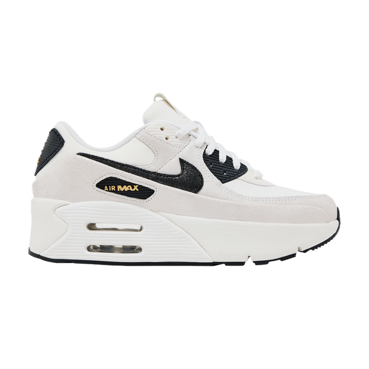 Nike Wmns Air Max 90 LV8 'White Metallic Gold Black'