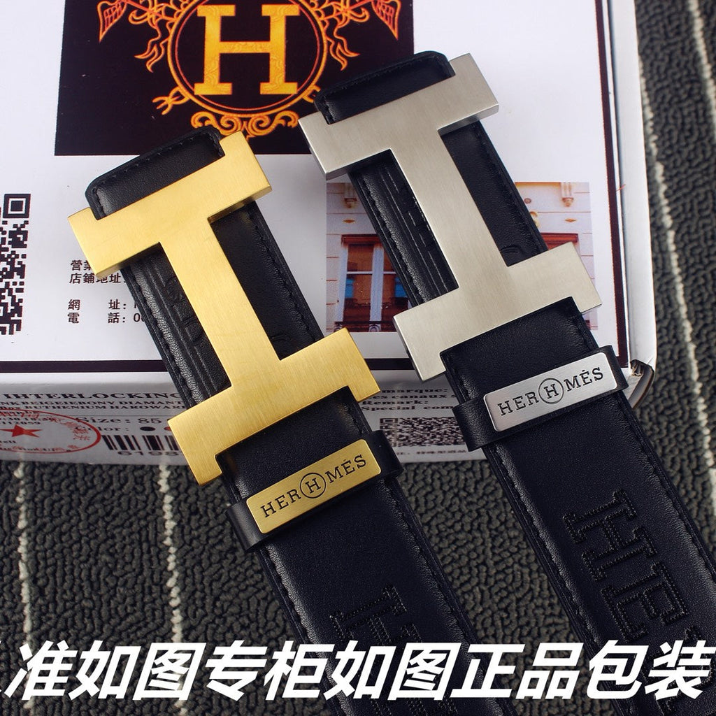 HM Constance Belt 38mm Black Calfskin Gold Buckle 619961