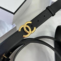 CC 2022 3.0cm Reversible Gold Belt Calfskin Black Calfskin
