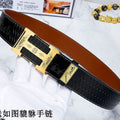 HM Constance Belt 38mm Black Brown Cowhide Gold Buckle 619893