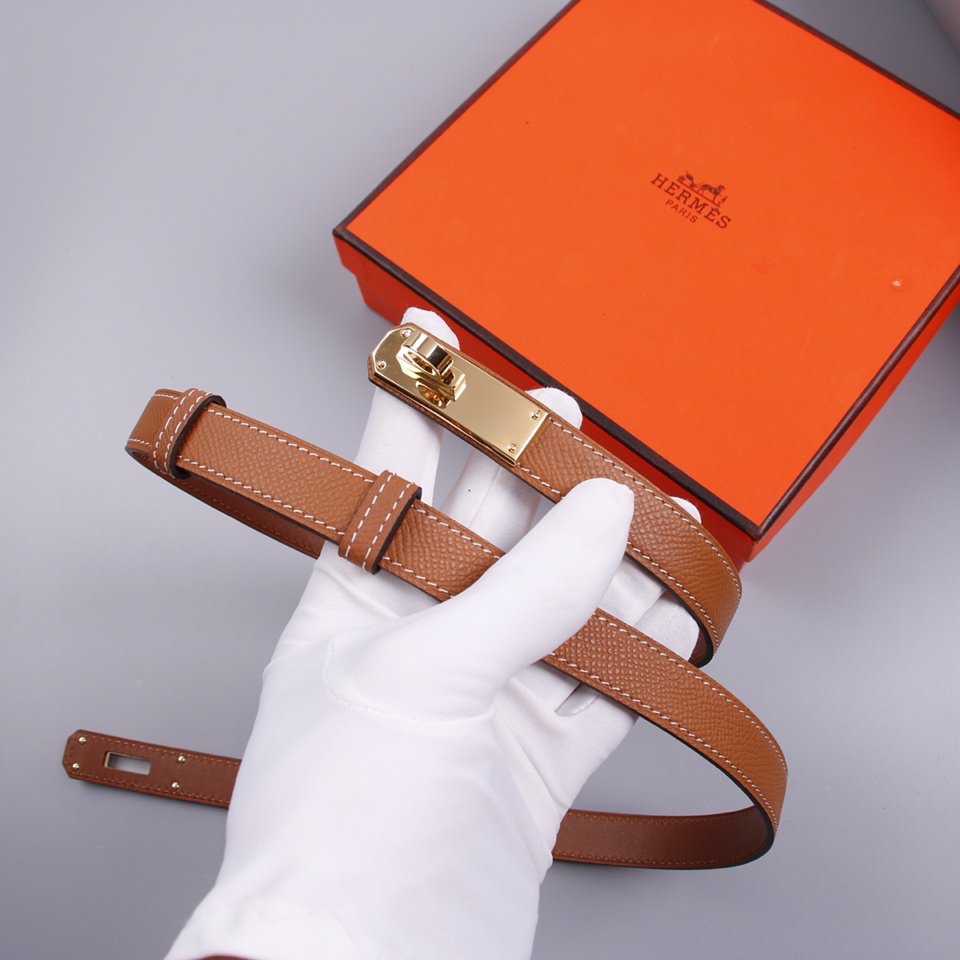hm kelly belt 18mm gold calfskin pink gold buckle