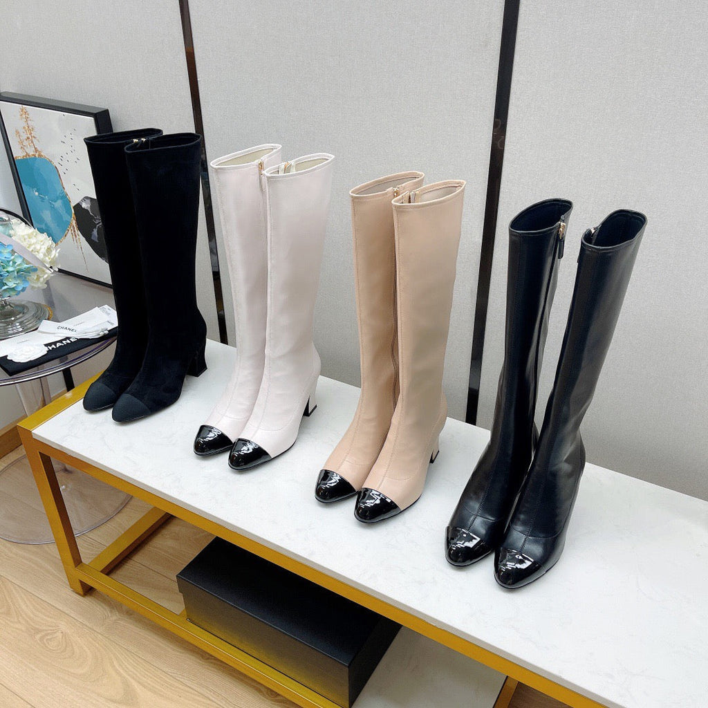 SE699  Size 5-10  Heels:7.5cm Shaft measures approximately 15” from arch Material: Cowhide  Lining: Sheep skin Sole: Italian leather