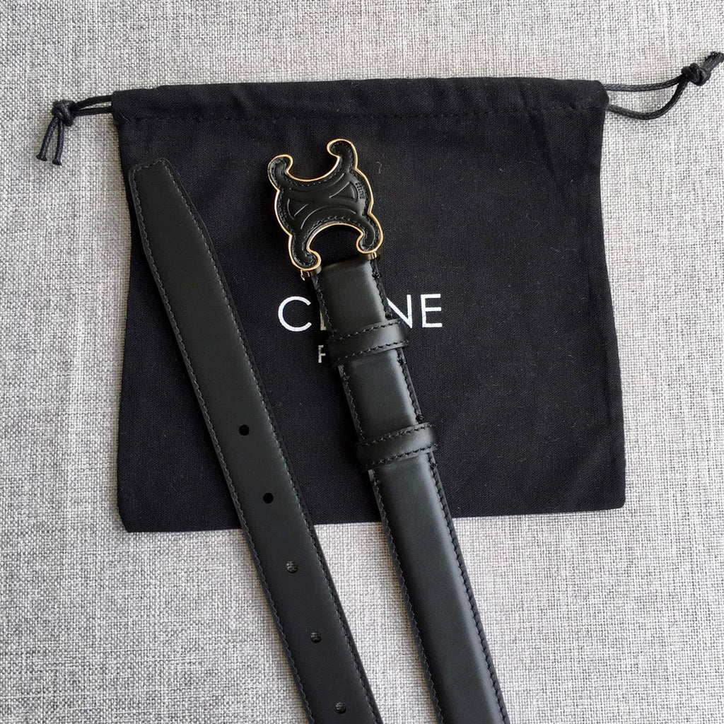 Medium Cuir Triomphe Belt 25mm Black Calfskin