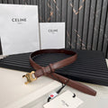 CL TRIOMPHE 25 MM BELT IN PENNY BROWN CALFSKIN GOLD HARDWARE