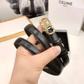 CL Gold 18mm Triomphe Enamel Black Cowhide 608384