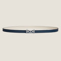 HM ANCRE BUCKLE & REVERSIBLE WHITE AND NAVY BLUE LEATHER STRAP 13MM SILVER HARDWARE
