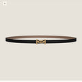 HM ANCRE BUCKLE & REVERSIBLE BLACK AND KHAKI BROWN LEATHER STRAP 13MM GOLD HARDWARE