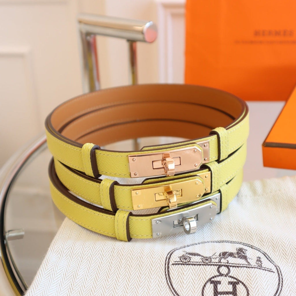 hm kelly belt 18mm yellow epsom leather