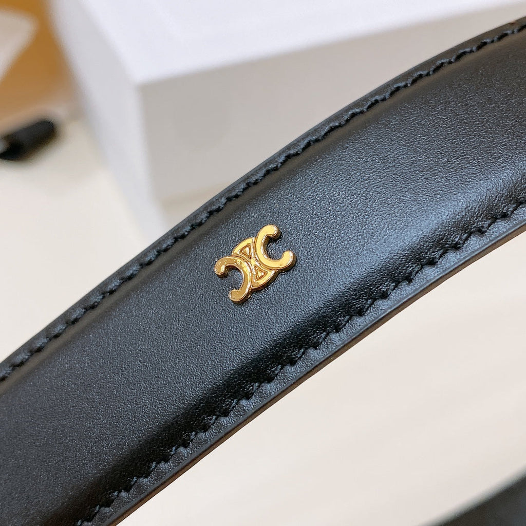 CEL 25mm Frame Triomphe Belt Black Cowhide 176680