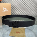Christian Louboutin Mooncrest Reversible Black Leather Belt