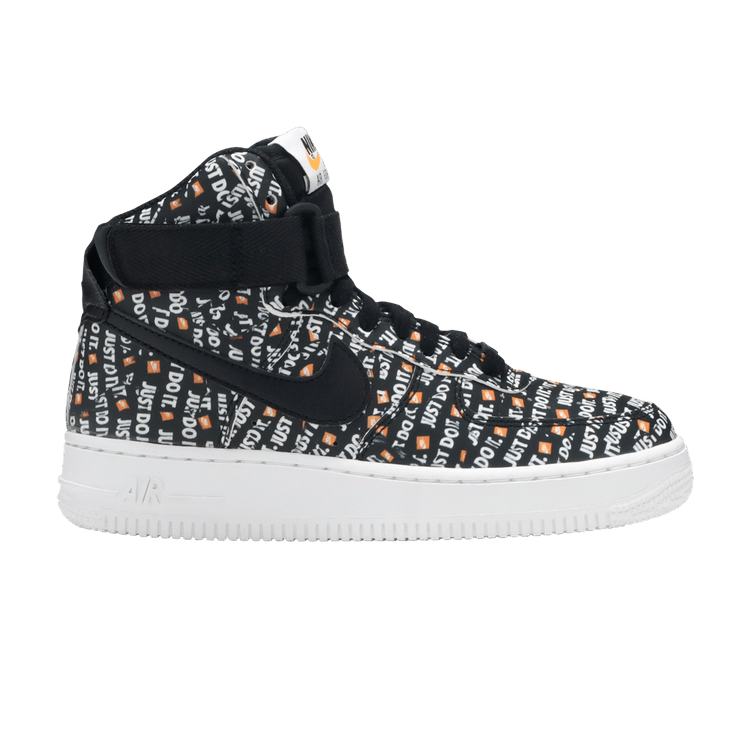 Nike Wmns Air Force 1 High 'Just Do It' — Black/Black-White