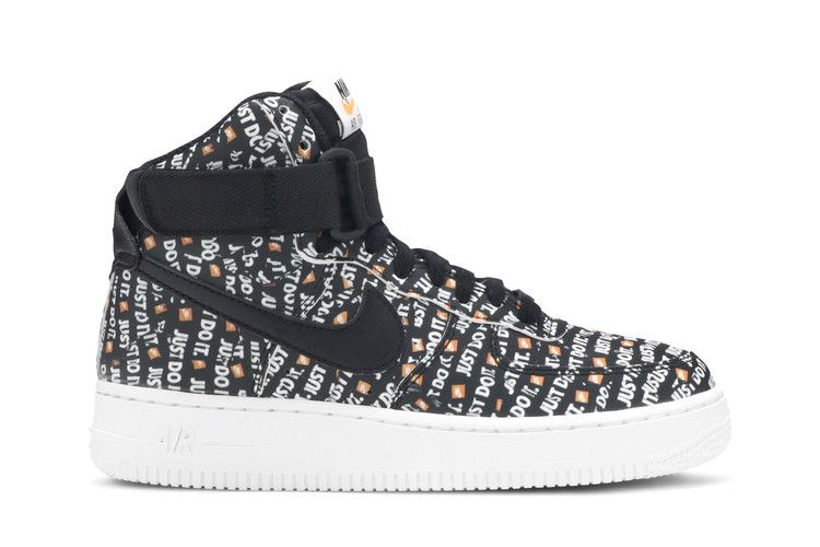 Nike Wmns Air Force 1 High 'Just Do It' — Black/Black-White
