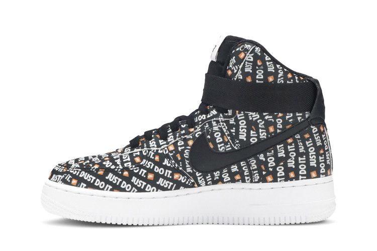 Nike Wmns Air Force 1 High 'Just Do It' — Black/Black-White