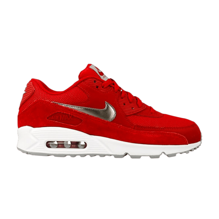 Nike Air Max 90 Essential 'Gym Red' — Gym Red/Metallic Pewter-White-Wolf Grey