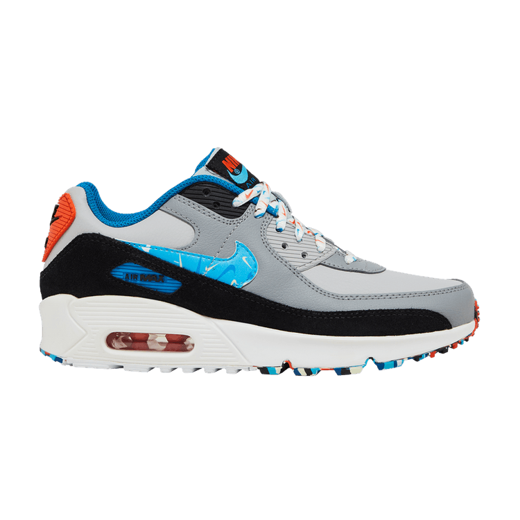 Nike Air Max 90 Leather GS 'Grey Fog Multi Swoosh'