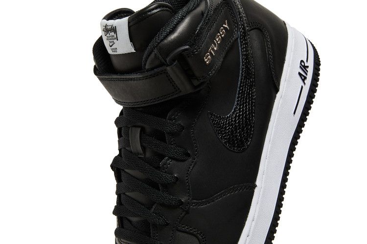 Stussy x Nike Air Force 1 Mid 'Black Snakeskin'