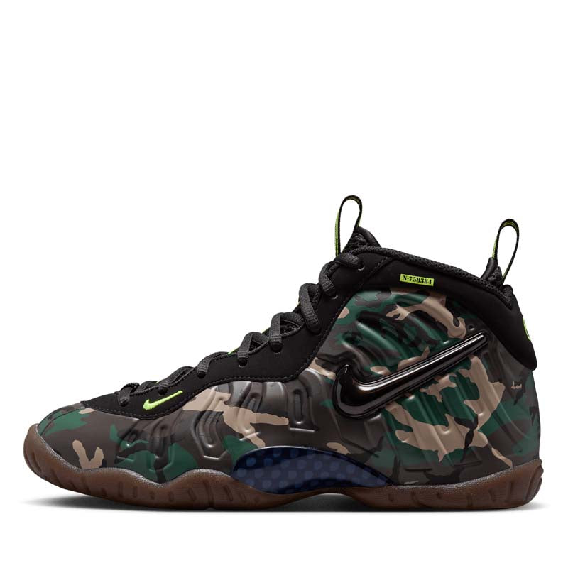 Nike Little Posite Pro Premium 'Green Camo' (GS) - Black/Black